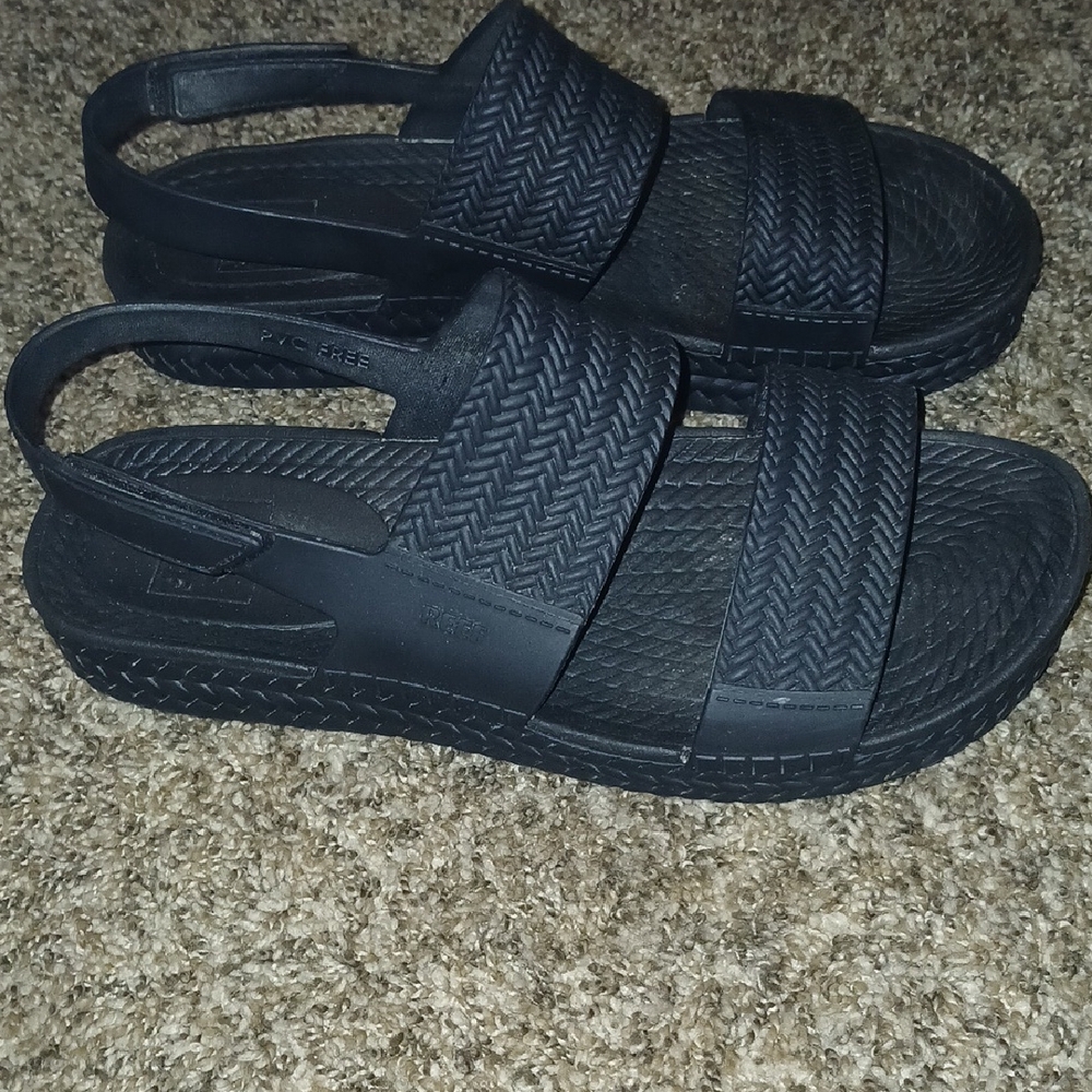 Womens Reef Water Vista Backstrap Black Sandals Sz: 9